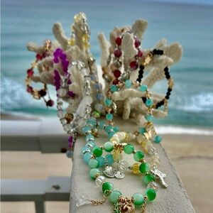 Elegant Beaded Bracelet assorted colors in silver/gold and etc.